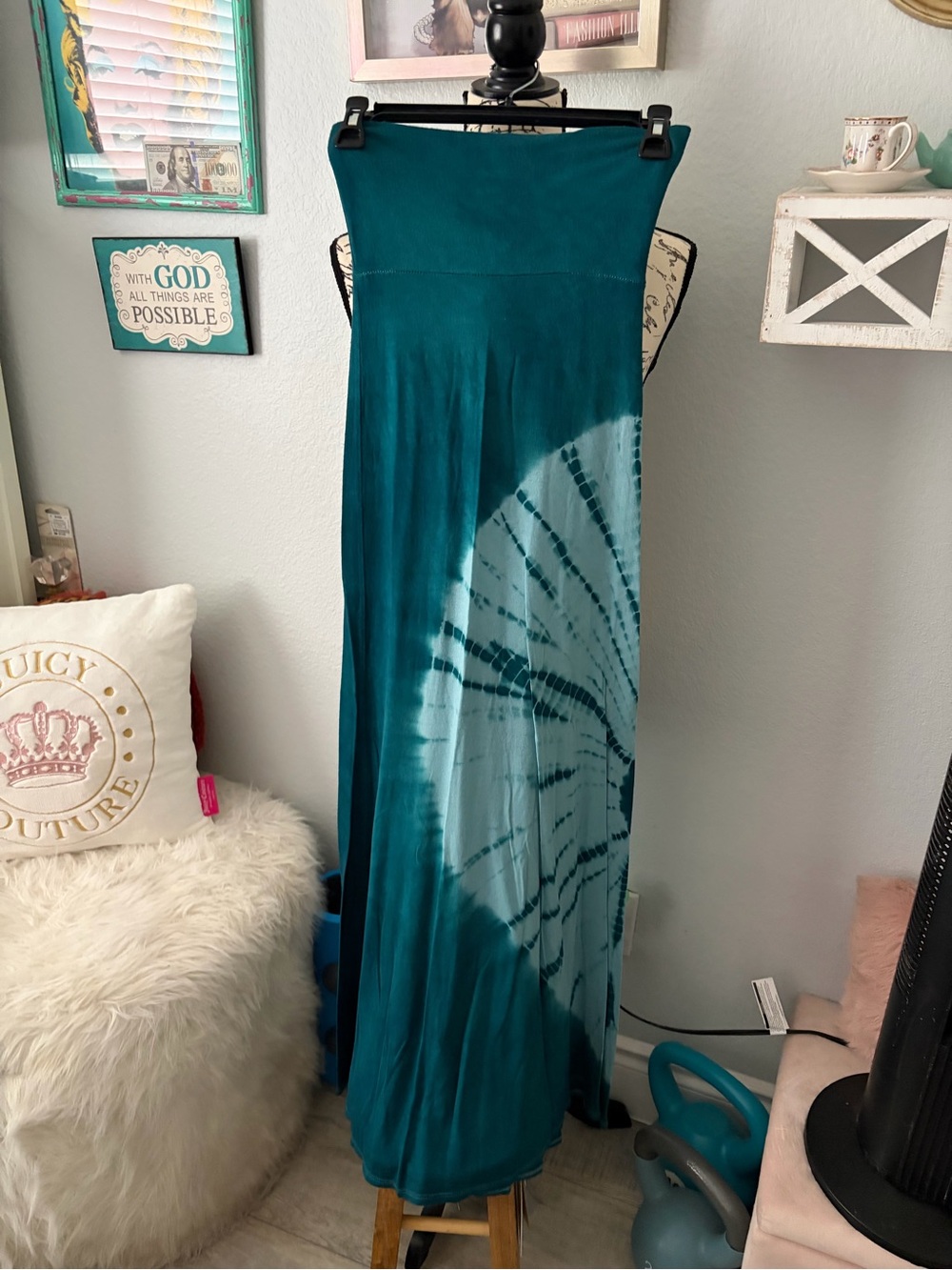 Teal Tie-Dye Strapless Maxi Dress/skirt one size fit all new with tags 🏷️ 🔥🔥🔥🔥